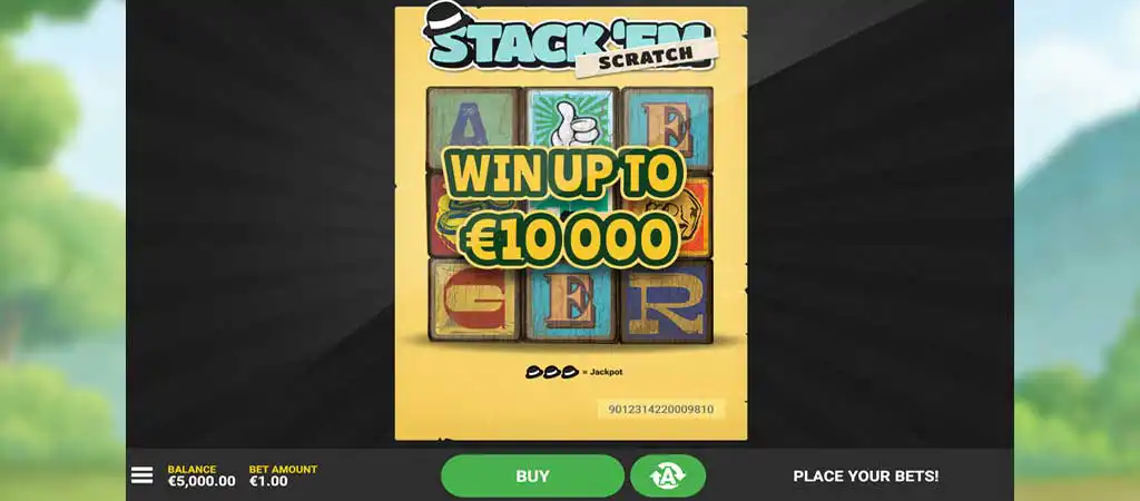 Scratch'em online kaparós sorsjegy, Hacksaw Gaming