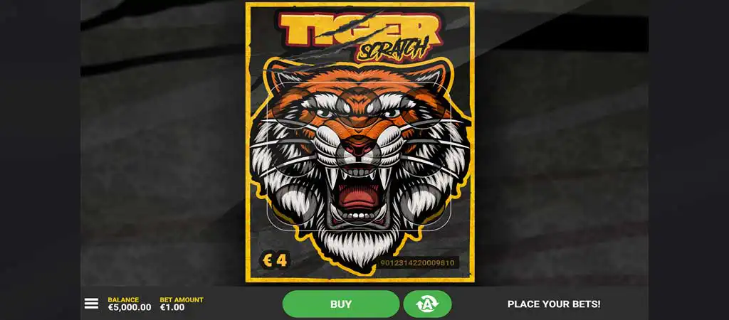 Tiger Scratch online kaparós sorsjegy, Hacksaw Gaming