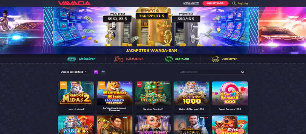 Vavada Casino weboldal: jackpotok, nyerőgépek, élő játékok, asztalok, versenyek.