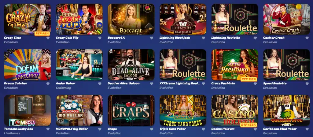 Gamblezen online &eacute;lő kaszin&oacute; j&aacute;t&eacute;kok, &eacute;lő oszt&oacute;s j&aacute;t&eacute;kok, mint p&eacute;ld&aacute;ul Crazy Time, Baccarat, &eacute;s Roulette.