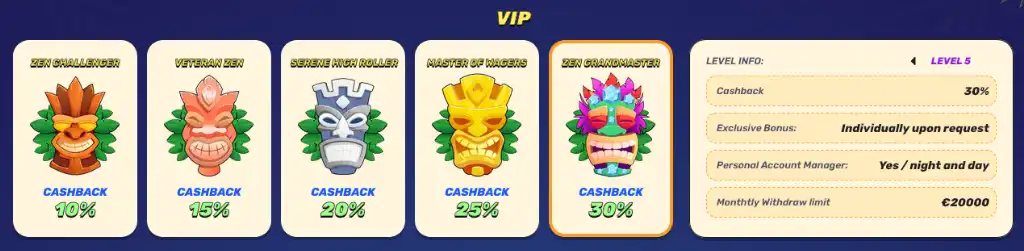 Gamblezen online kaszin&oacute; VIP b&oacute;nuszok, VIP szintek &eacute;s cashback aj&aacute;nlatok exkluz&iacute;v jutalmakkal.