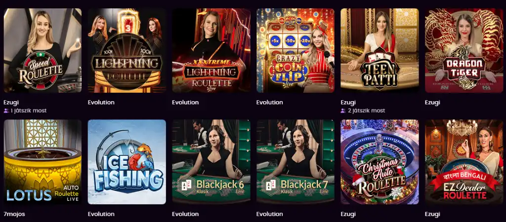 iWild Casino &eacute;lő kaszin&oacute; j&aacute;t&eacute;kok, k&ouml;zt&uuml;k baccarat, blackjack, &eacute;s rulett k&uuml;l&ouml;nb&ouml;ző v&aacute;ltozatokban.