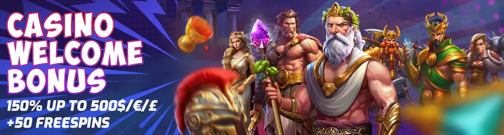Cosmobet Casino üdvözlő bónusz, 150% extra bónusz akár 500 euróig és 50 ingyenes pörgetés.