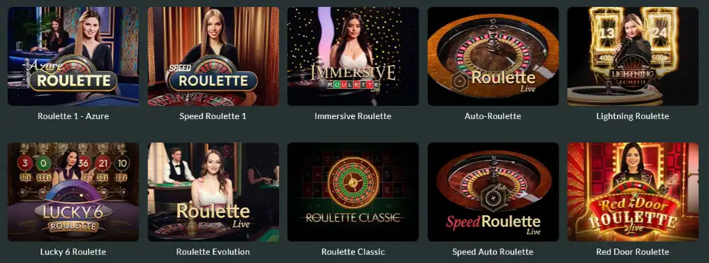 A Lemon Casino élő rulett asztalai, ahol valódi osztók pörgetik a rulettkereket. A játékosok különböző rulett változatok közül választhatnak, miközben élőben követhetik az eseményeket.