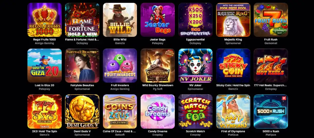 Online nyerőgépek széles választéka az NV casinoban, népszerű slot játékok különböző fejlesztőktől.