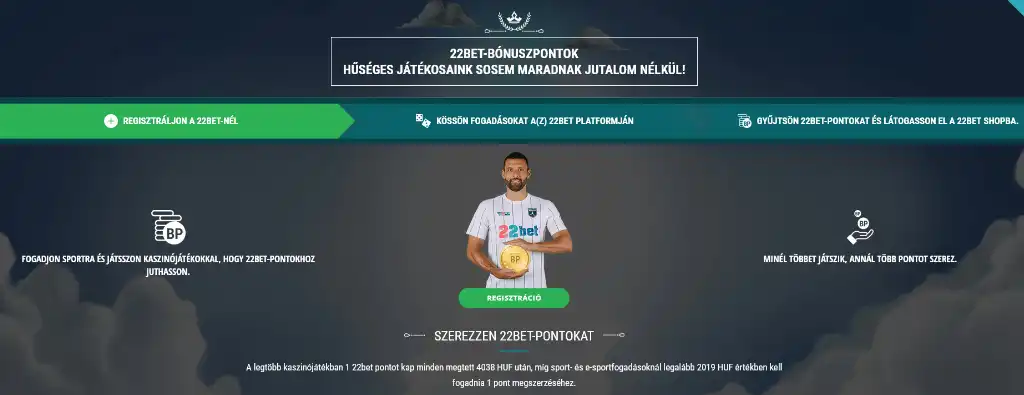 22bet shop és hűségpont rendszer, gyűjts pontokat fogadásokkal és váltsd be ajándékokra