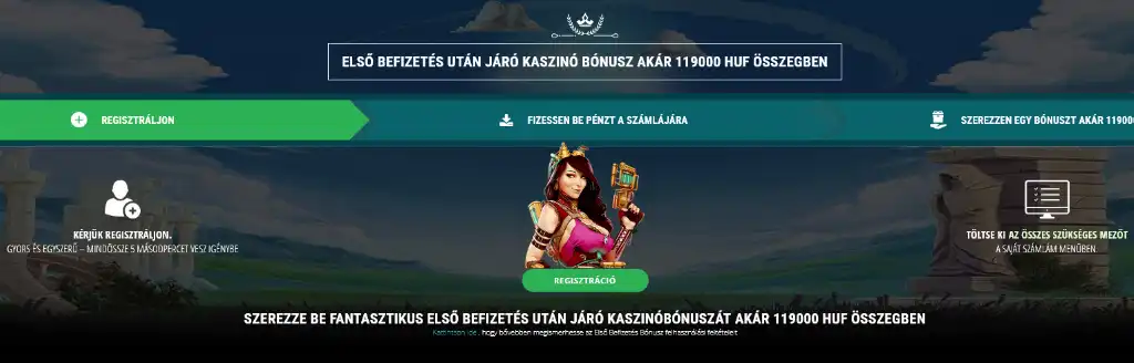 22bet üdvözlő bónusz kaszinó játékosoknak, regisztráció és első befizetés után járó jutalom