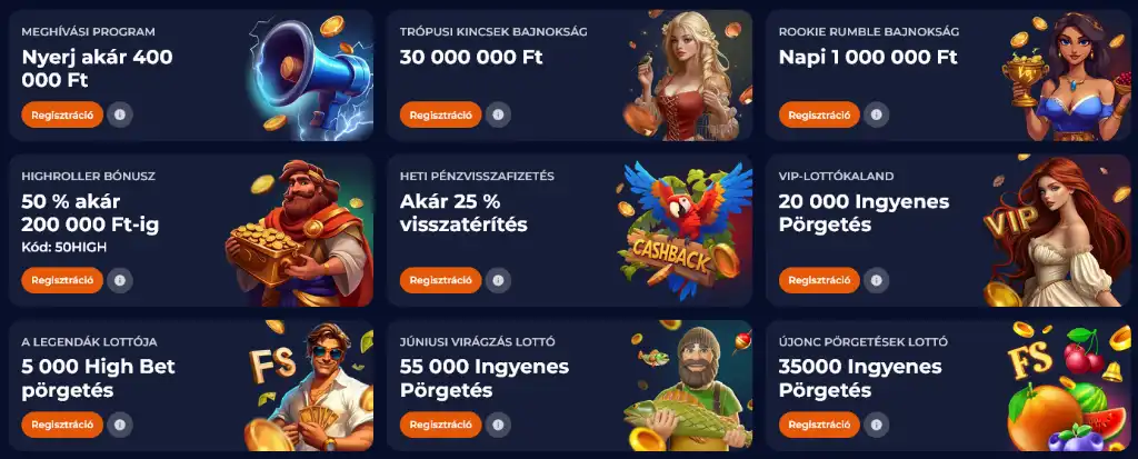 Ninecasino online kaszinó bónusz promóciók.