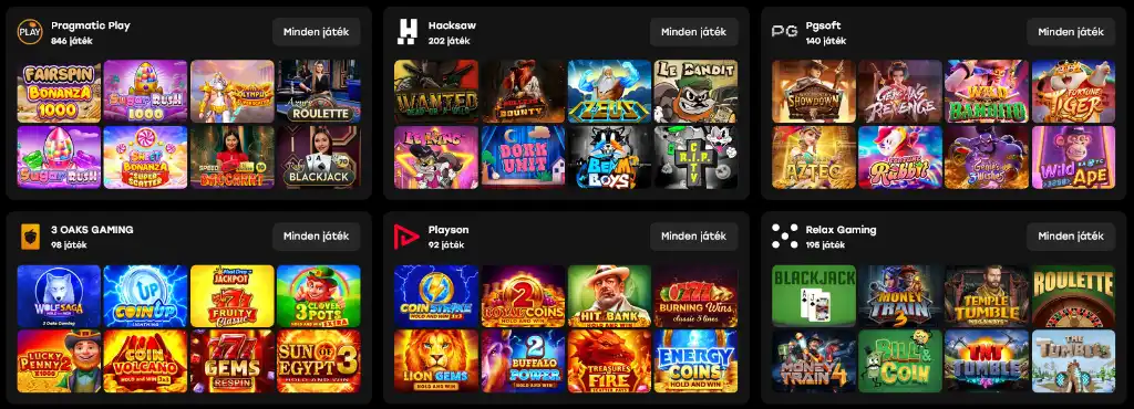 Fairspin kaszin&oacute; online j&aacute;t&eacute;k szolg&aacute;ltat&oacute;k k&iacute;n&aacute;lata, mint Pragmatic Play, Hacksaw, PG Soft &eacute;s tov&aacute;bbi neves fejlesztők