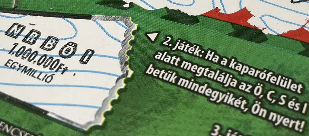 Kapar&oacute;s sorsjegy betűk&oacute;d &eacute;s j&aacute;t&eacute;kszab&aacute;ly magyar&aacute;zata nyerem&eacute;ny ellenőrz&eacute;shez Magyarorsz&aacute;gon