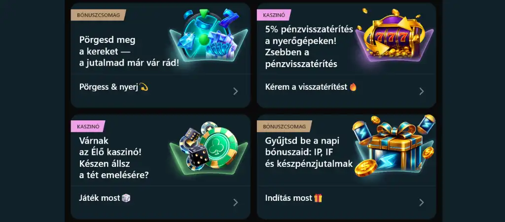 Royal Sea online kaszinó promóciós ajánlatai napi bónuszokkal és pénzvisszatérítési lehetőséggel
