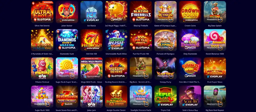 Slotoro online kaszinó nyerőgépek és slot játékok széles választéka a játékplatform felületén