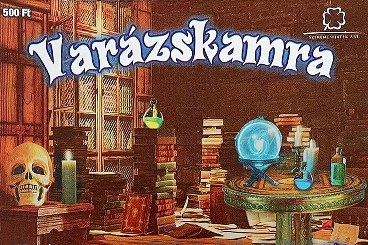 Varázskamra hagyományos kaparós sorsjegy Magyarországon, varázslatos szoba és alkimista hangulat