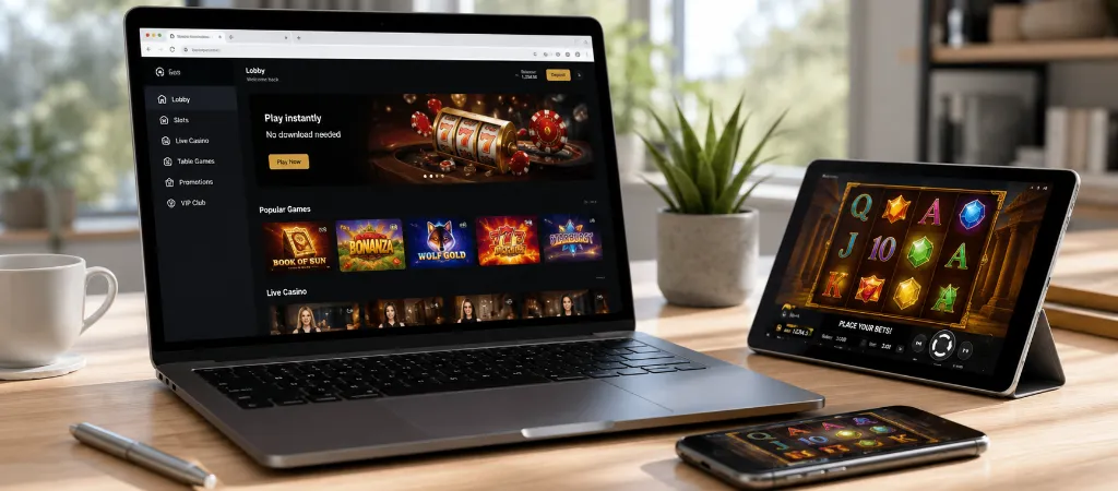 Felhőalapú kaszinó játék letöltés nélkül laptopon, mobiltelefonon és táblagépen