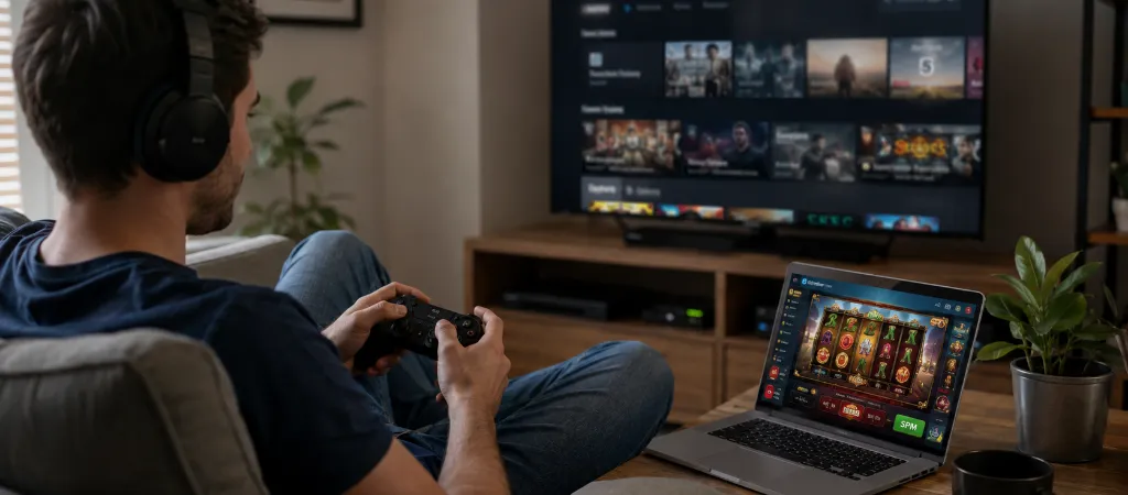 Online sz&oacute;rakoztat&aacute;si platformok haszn&aacute;lata okos telev&iacute;zi&oacute;n &eacute;s laptopon